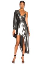 Michelle Mason Asymmetrical Wrap Dress In Metallics