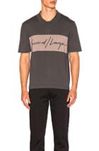 Second/layer Script Logo Knit Polo In Gray