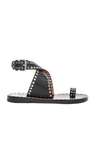 Isabel Marant Jools Eyelet Leather Sandals In Black