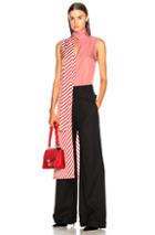 Monse For Fwrd Striped Silk Top In Red,stripes