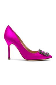 Manolo Blahnik Hangisi 105 Satin Pumps In Pink