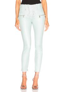 Unravel Leather Lace Up Skinny In Blue