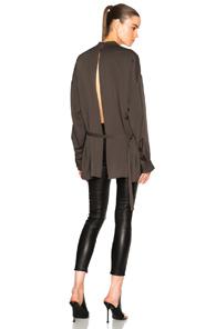 Helmut Lang Back Knot Top In Gray