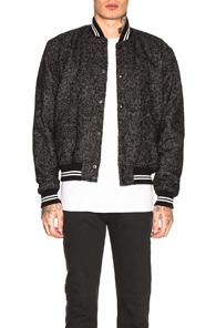 John Elliott Cropped Baseball Jacket In Black
