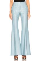 Zeynep Arcay High Waisted Flared Leather Pants In Blue