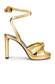 Saint Laurent Hall Bow Heel In Metallic