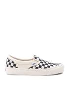 Vans Vault Og Classic Canvas Checkerboard Slip On Lx In White,blue,checkered & Plaid