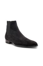 Saint Laurent Suede Wyatt 30 Chelsea Boots In Black