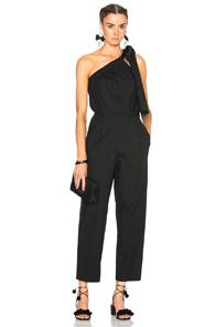 Msgm Elastic One Shoulder Jumpsuit In Black