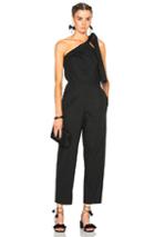 Msgm Elastic One Shoulder Jumpsuit In Black