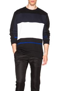 Casely-hayford Mayweather Paneled Sweatshirt In Black,blue