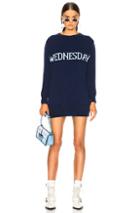Alberta Ferretti Wednesday Crewneck Sweater Dress In Blue