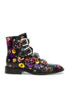 Givenchy Night Pansies Elegant Studded Leather Ankle Boots In Black,floral
