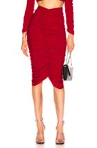 Norma Kamali Shirred Skirt In Red