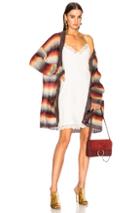 Chloe Striped Brushed Mohair Cardigan In Stripes,red,orange,blue,green,yellow