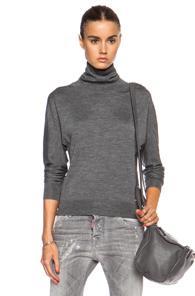 Dsquared Turtleneck Wool-blend Sweater In Gray