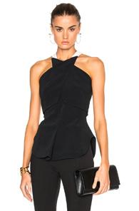 Roland Mouret Duane Double Crepe Top In Black