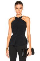 Roland Mouret Duane Double Crepe Top In Black