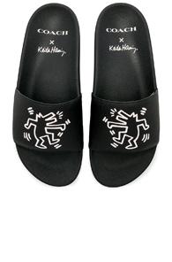 Coach 1941 X Keith Haring Barking Dog Slides In Black