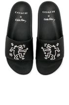 Coach 1941 X Keith Haring Barking Dog Slides In Black