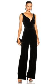 L'agence Savana Velvet Jumpsuit In Black