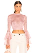 Self-portrait Crop Lurex Knit Top In Pink