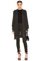 Rta Serge Cardigan In Green,stripes