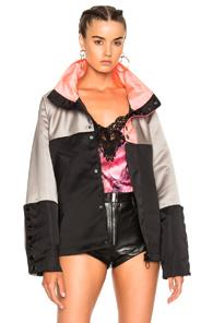 Alexander Wang Oversized Windbreaker Jacket In Black,gray