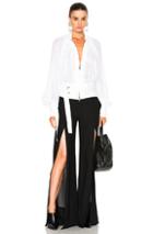 Ann Demeulemeester Belted Blouse In White