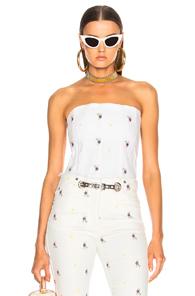 Miaou Embroidered Lucy Top In Floral,white
