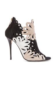 Oscar De La Renta Jeralina Suede Heels In Black,white,neutrals