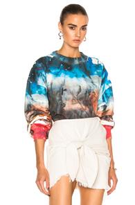 Acne Studios Yana Oil Sweatshirt In Blue,brown,orange,tie Dye & Ombre