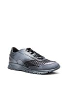 Lanvin Running Leather Spray Sneakers In Gray