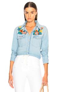 Mother The Flap Double Foxy In Blue,floral