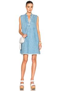 Current/elliott Sleeveless Tuck Dress In Blue