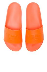 Givenchy Rubber Slide Sandals In Orange