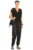 Kenzo Openwork Weave Viscose Jumpsuit In Black
