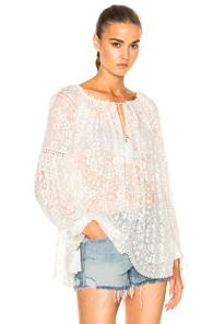 Zimmermann Gossamer Scallop Blouse In White,floral