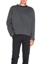 Marni Contrast Collar Sweatshirt In Gray