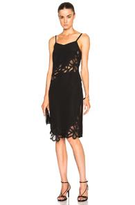 Victoria Beckham Crepe De Chine & Lace Cami Dress In Black