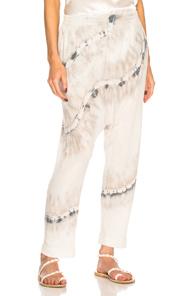 Raquel Allegra Drop Rise Pant In Gray,ombre &  Tie Dye