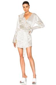 Maggie Marilyn Somewhere Shirt Dress In Neutrals,stripes,white