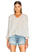 The Great Boutonniere Top In Gray,stripes