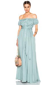 Mara Hoffman Off The Shoulder Dress In Green