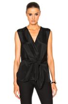 3.1 Phillip Lim Sleeveless Front Knot Top In Black