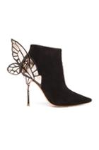 Sophia Webster Chiara Suede Booties In Black,metallics