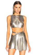 Fannie Schiavoni Mesh Crop Top In Metallics