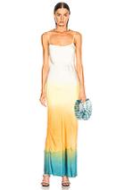 John Elliott For Fwrd Myrrh Slip Dress In Blue,ombre & Tie Dye,yellow,white