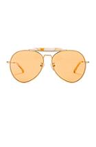 Dries Van Noten Aviator Sunglasses In Metallic,yellow
