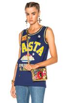 Dolce & Gabbana Pasta Tank Top In Blue,yellow